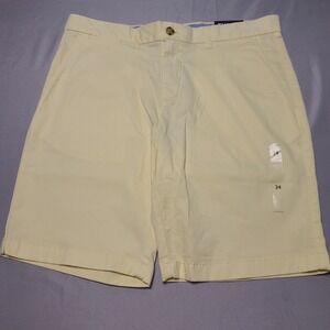 Tommy Hilfiger Chino Shorts Mens 34 Yellow THFlex Stretch 9 Inseam New